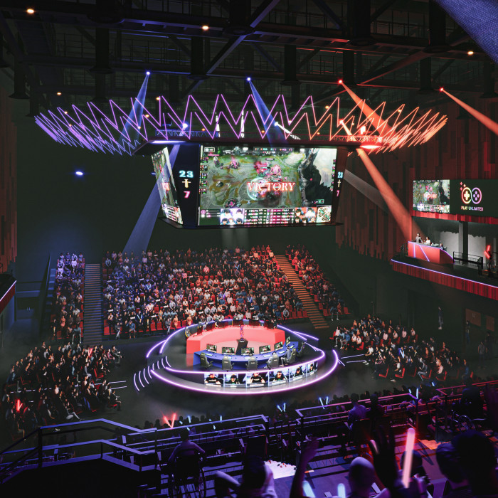 Swansea Arena Esports Configuration with central stage